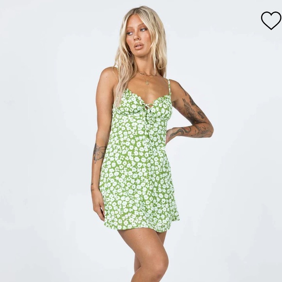 Princess Polly Tasmin Mini Dress Green Floral - Picture 2 of 11